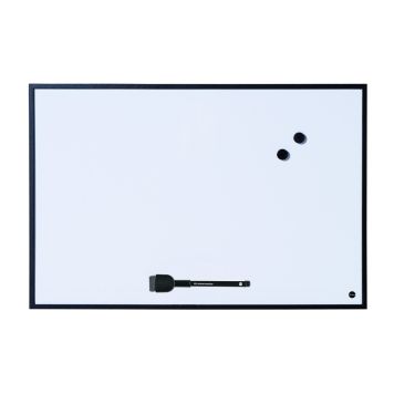 Whiteboard hvid m/sort ramme magnetisk 58,5x38,5