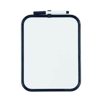Whiteboard hvid m/sort ramme magnetisk 28x35,5 cm