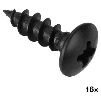 Skruer universal til møbelben 5x16 mm sort 16 stk
