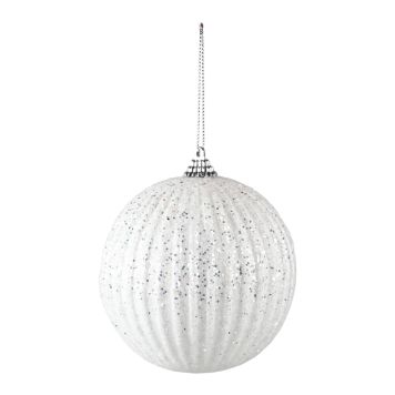 Det Gamle Apotek julekugle glas hvid Ø10 cm