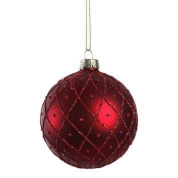 Det Gamle Apotek julekugle glas rød Ø8 cm