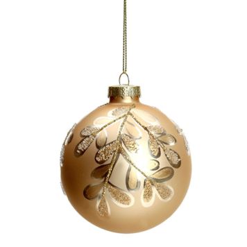 Det Gamle Apotek julekugle glas guld/motiv Ø8 cm