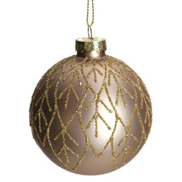 Det Gamle Apotek julekugle glas guld Ø8 cm