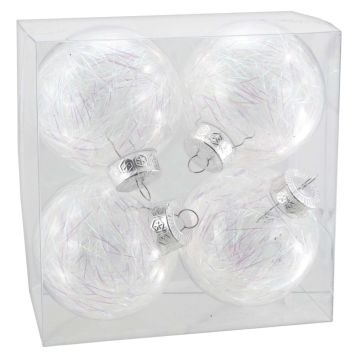 Julekugle plast Ø8 cm 4 stk.