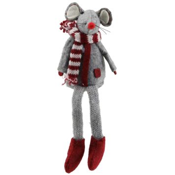 Julefigur mus stof H20 cm
