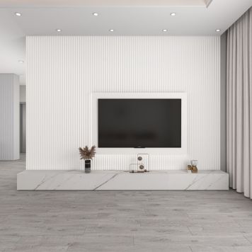 Wallmann vægpanel Design New White 2800x129x18 mm 4 stk