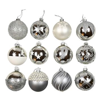 Det Gamle Apotek julekugle glas sølv Ø8 cm