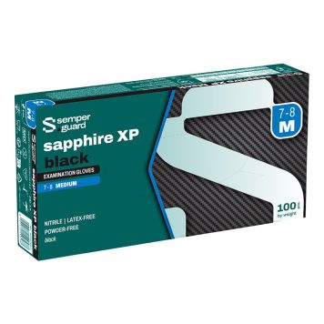 Semperguard nitrilhandske sort Sapphire XP M 7-8