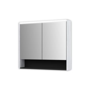 Jokey Prent spejlskab m/indb. lys hvid/sort Vintage 80x72 cm