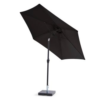 Sunfun Eva parasol m/krank og tilt alu/polyester sort Ø300 cm