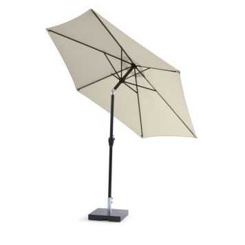 Sunfun Eva parasol m/krank og tilt alu/polyester sort/lysegrå Ø300 cm