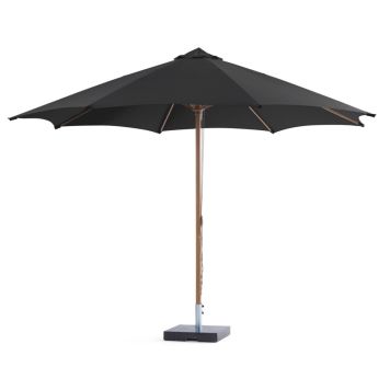 Sunfun Eva parasol m/krank og tilt alu/polyester teak/sort Ø300 cm