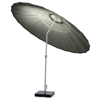 Sunfun Lily parasol m/krank og tilt stål/polyester sort/grøn Ø270 cm