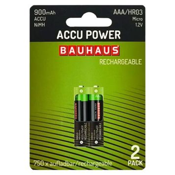 Bauhaus AAA batteri Accu Power 900 mAh 2 stk