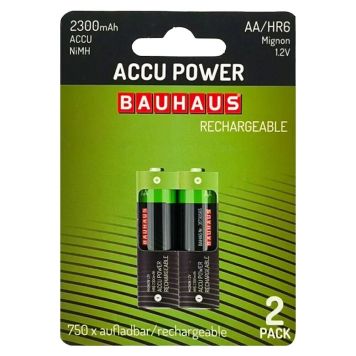 Bauhaus AA batteri Accu Power 2300 mAh 2 stk