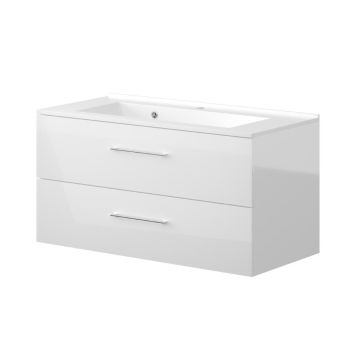 Nortiq underskab med vask Bakkedahl højglans hvid 100 cm