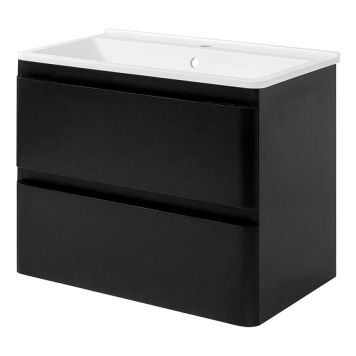 Nortiq underskab med vask Miami højglans sort 60 cm