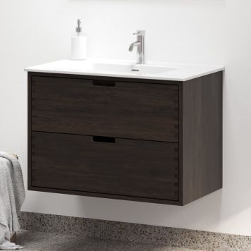 Camargue underskab m/vask Nature Egedahl massiv mørk eg 80 cm