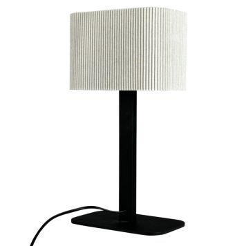 Dyberg Larsen bordlampe Calix oval E27 sort/natur H39 cm
