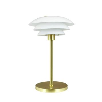 Dyberg Larsen genopladelig bordlampe opal/messing DL20 LED