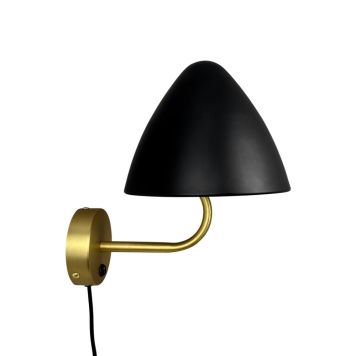 Dyberg Larsen væglampe Oulu E14 messing/sort H27 cm