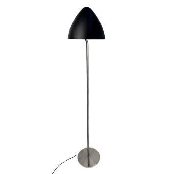 Dyberg Larsen gulvlampe Oulu E27 børstet stål/sort H128 cm