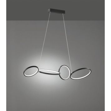 Trio pendel Rondo mat sort 3000K dæmpbar 110 cm
