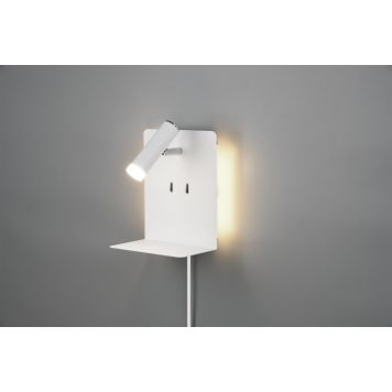 Trio væglampe Element hvid m. USB/USB-C 20x16 cm