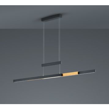 Trio pendel Trajan sort/messing dæmpb. 2700-5000K op til L150 cm 