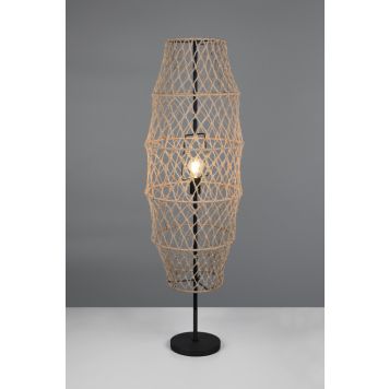 Trio gulvlampe Hive sort/natur E27 120x38 cm