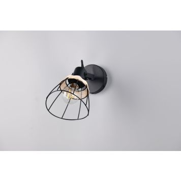 Trio spotlampe Jerome sort/natur 1xE27 Ø14 cm  