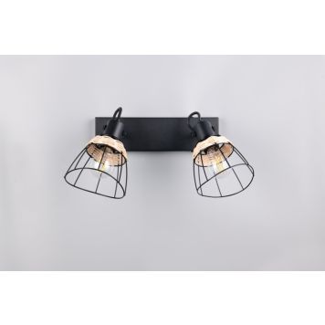 Trio spotlampe Jerome sort/natur 2xE27 B36 cm  