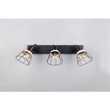 Trio spotlampe Jerome sort/natur 3xE27 B62 cm  