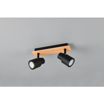 Trio spotlampe Pierre mat sort 2xGU10 15x31 cm