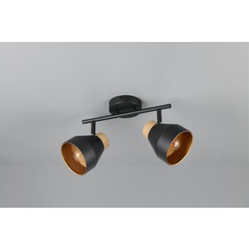 Trio spotlampe Valentin 2xE14 mat sort 21x32 cm