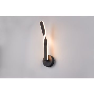 Trio væglampe Ginko mat sort 45x12 cm