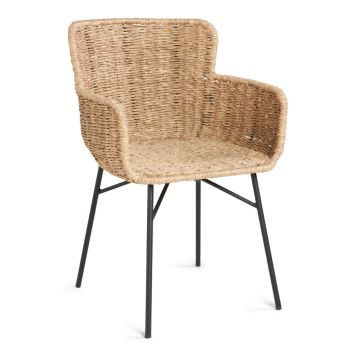 Sunfun Line havestol med hynde polyrattan beige/sort