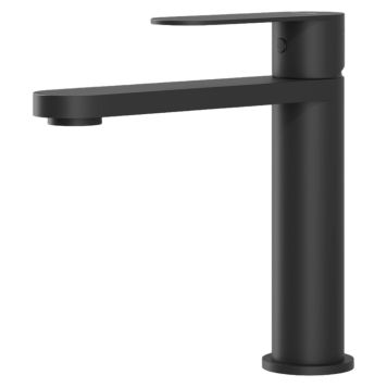 Tingsted håndvaskarmatur lav mat sort inkl. pop-up bundventil