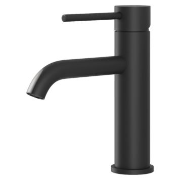 Svaneke håndvaskarmatur lav mat sort inkl. pop-up bundventil