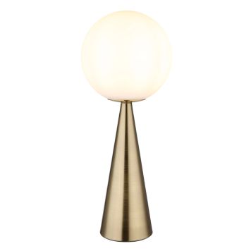 Globo bordlampe Pinpal børstet messing E27 H49 cm