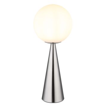 Globo bordlampe Pinpal børstet nikkel E27 H49 cm