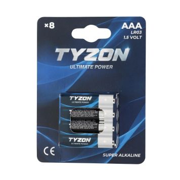 Tyzon AAA-batterier super-alkaline 1,5V 8 stk.