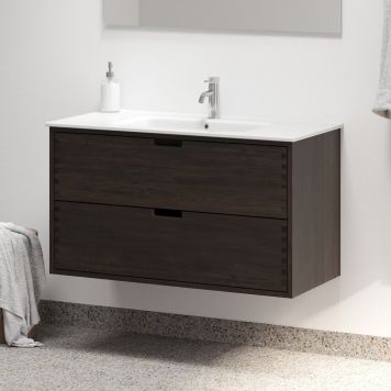 Camargue underskab m/vask Nature Egedahl/Loknes massiv eg sort 100 cm