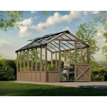 Palram Natura drivhus 12 m² cedertræ/6 mm polycarbonat