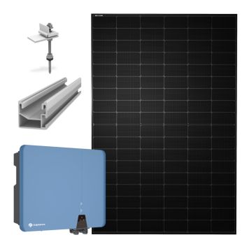 Komplet solcellepakke t/eternittag 12,18kWp 28 stk. paneler+10kH inverter+montageudstyr