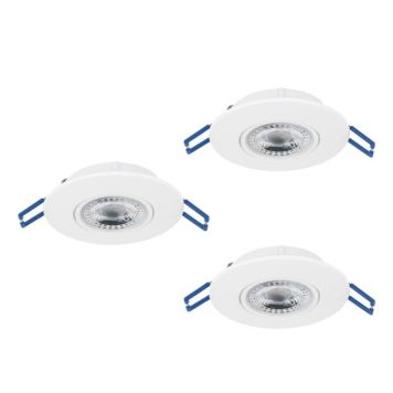 Eglo indbygningsspots Gedrez LED hvid Ø9 cm 3 stk