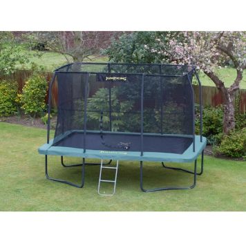 Trampolin Jumpking rektangulær 366x244 cm med kantpude og net