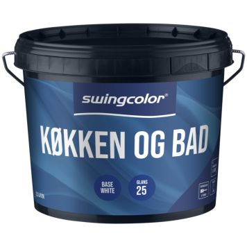 Swingcolor vægmaling til køkken & bad halvmat hvid 2,5 L