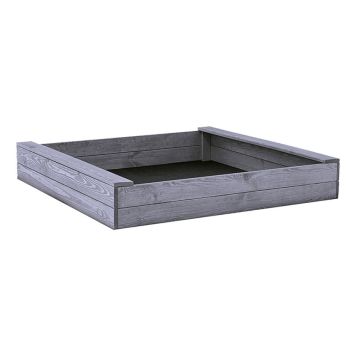 Nordic Play Active sandkasse fyrretræ grå 120x120x21 cm