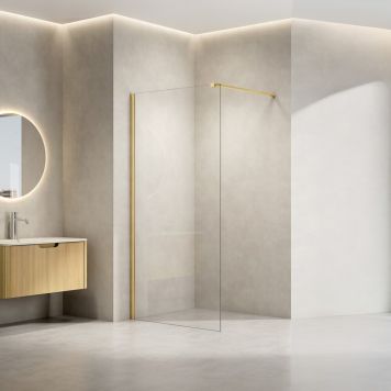 Nortiq brusevæg Bergen messing/klar 90x190 cm